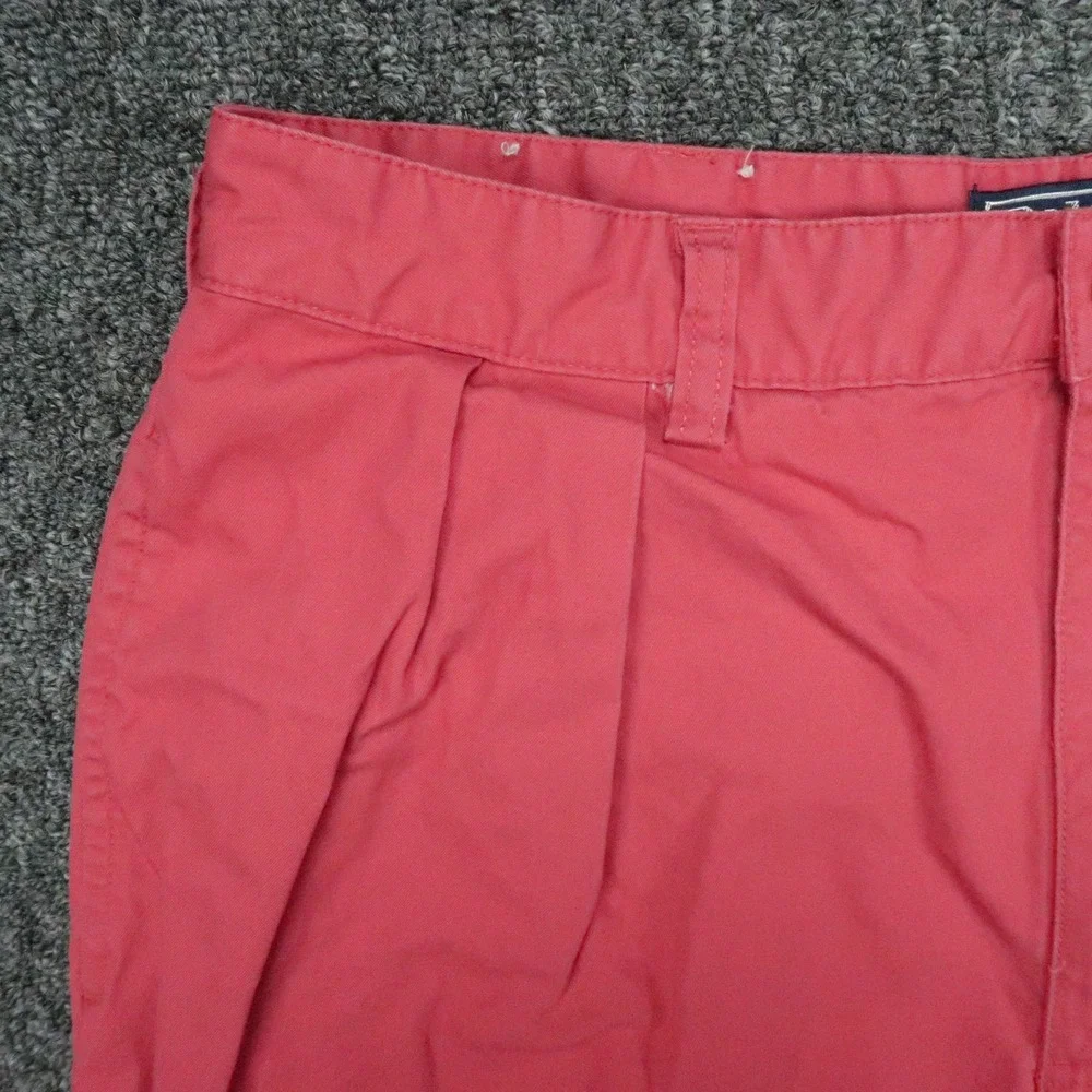 VINTAGE Polo Ralph Lauren Shorts Mens 32 Red Andrew Double Two Pleat Chino